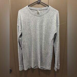 Mono B Heather Gray Long Sleeve Tee